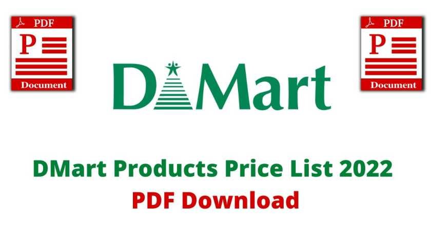 DMart Products Price List 2022